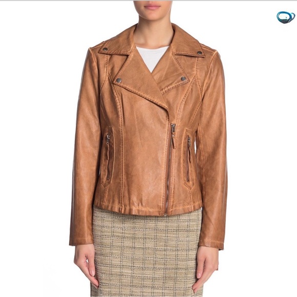 Max Studio Washed Faux Leather Jacket - Picture 7 of 10